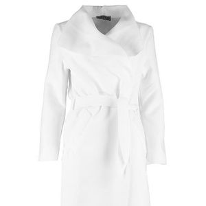 Boohoo Kate Belted Shawl Collar Coat